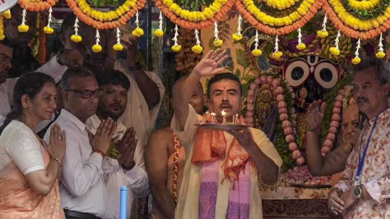 CM Suvendu joins Rath Yatra in Kolkata; several BJP leaders join the festivities