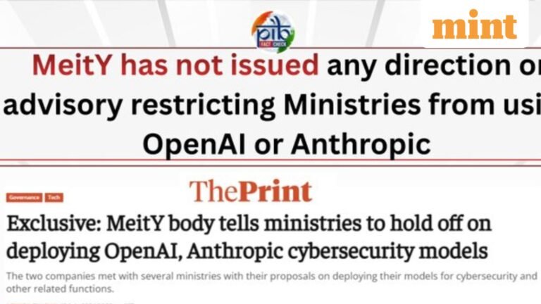 PIB reveals report that Center has asked ministries to shun OpenAI, anthropic models of cyber security | Today’s news