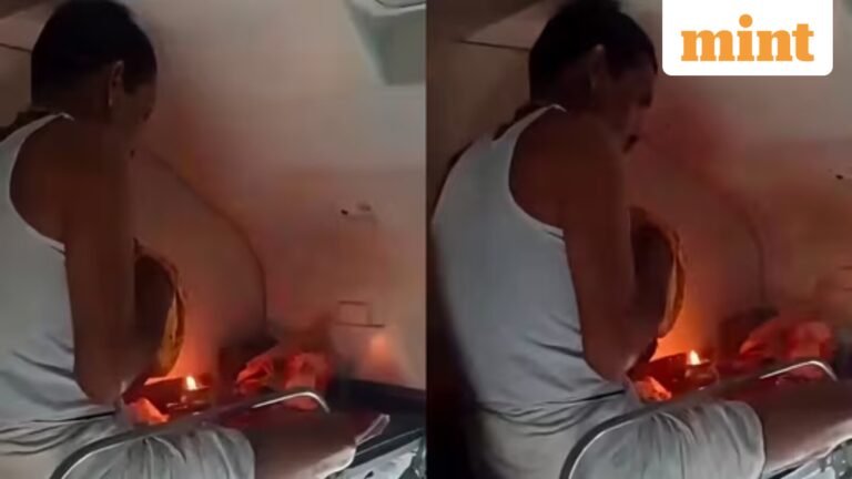 ‘Pandit ji’ lights a diya inside an AC train and performs a puja: ‘What if it catches fire? – Video | Today’s news