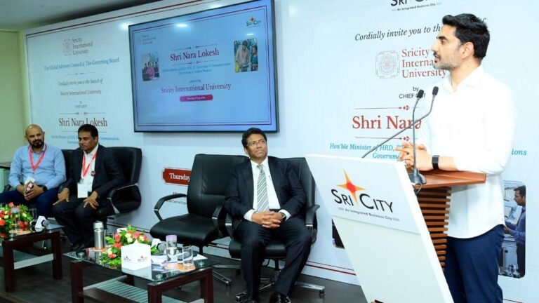 Lokesh launches the industry-linked Sricity International University in Tirupati