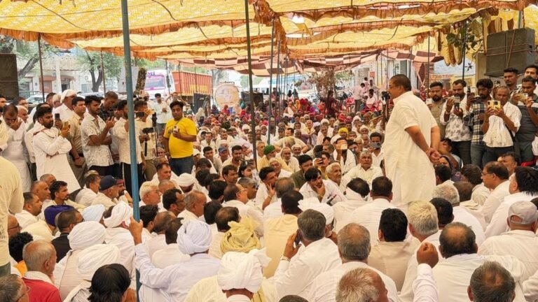 Ajay Chautala called Haryana CM Saini a ‘dummy’ at the protest site in Chanot