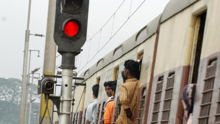 A major accident averted after a faulty signal brought Chennai Suburan trains too close to the same track