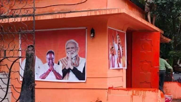 The saffron color of the security room of the Academy of Fine Arts provoked an outcry; theater artists write to BJP Bengal chief