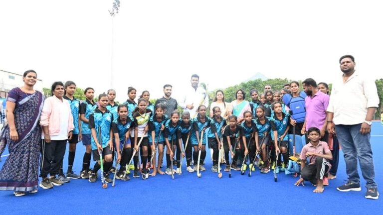 Minister inaugurates Synthetic Hockey Turf, Kodai Vizha in Tiruvannamalai