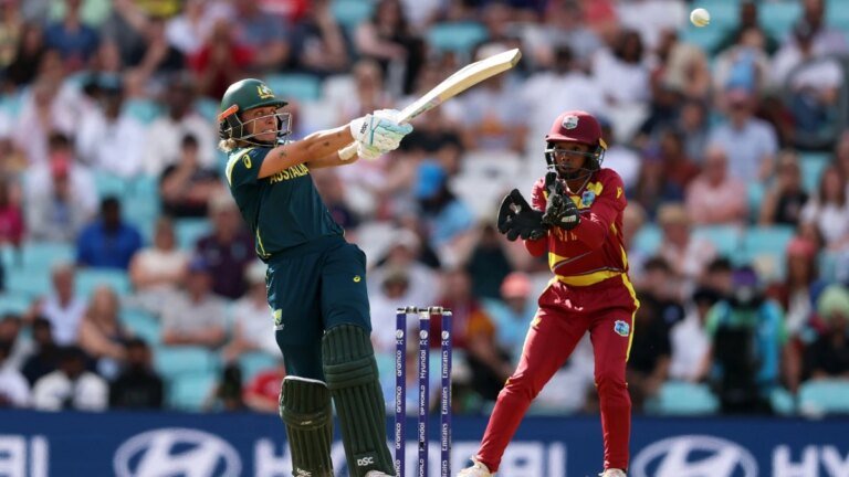 Ashleigh Gardner plays for Australia in another World Cup final