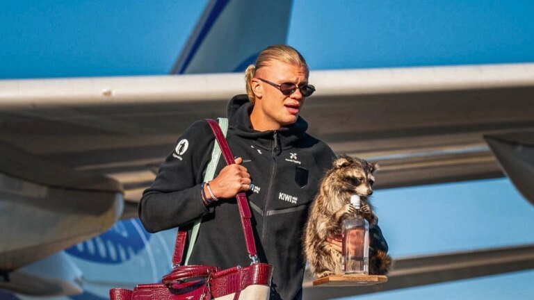 Haaland returns from FIFA Word Cup with raccoon, breaks the internet