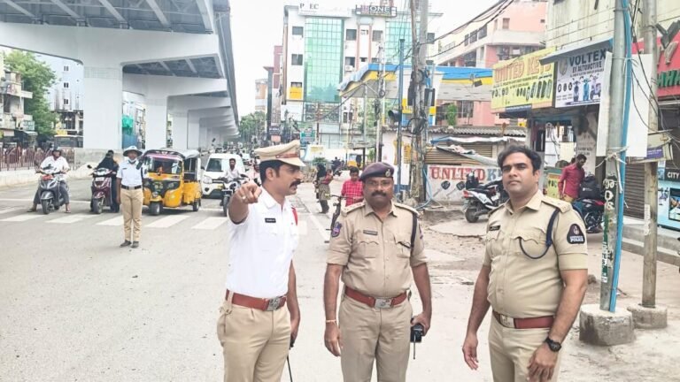 Hyderabad Traffic DCP inspects Saidabad flyover work, reviews diversion plan to ease traffic flow