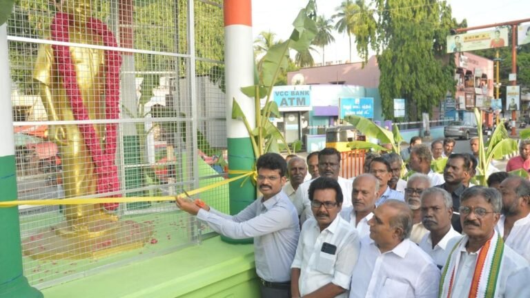 Restored Kamaraj statue unveiled at Katpadi