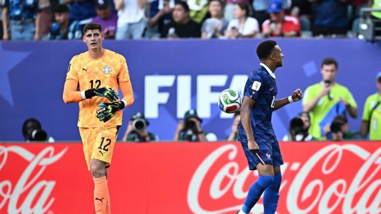 Mbappe refuses to shake hands, a flustered Gill throws the ball at the France striker