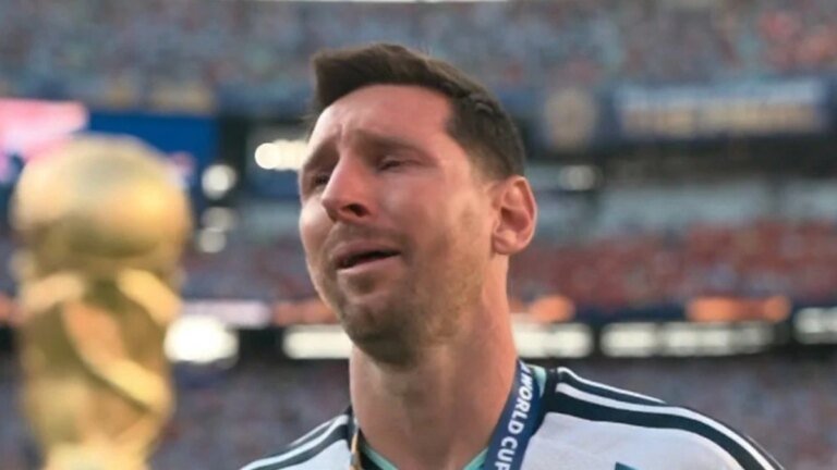 Lionel Messi breaks down in tears after World Cup break
