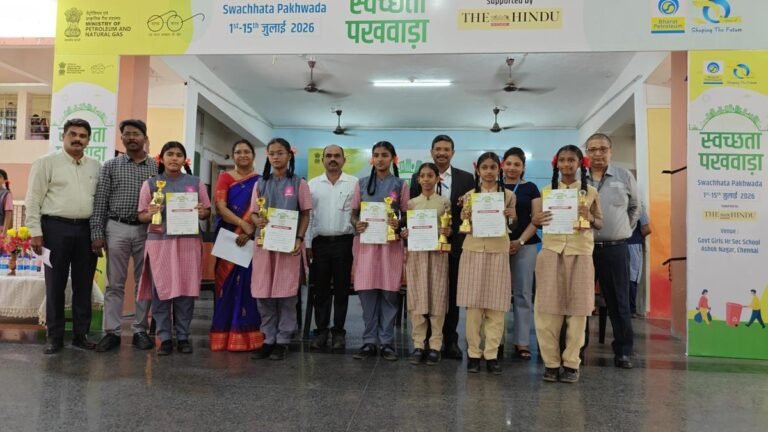 More than 10,000 students from government schools across Chennai are participating in the cleanliness campaign