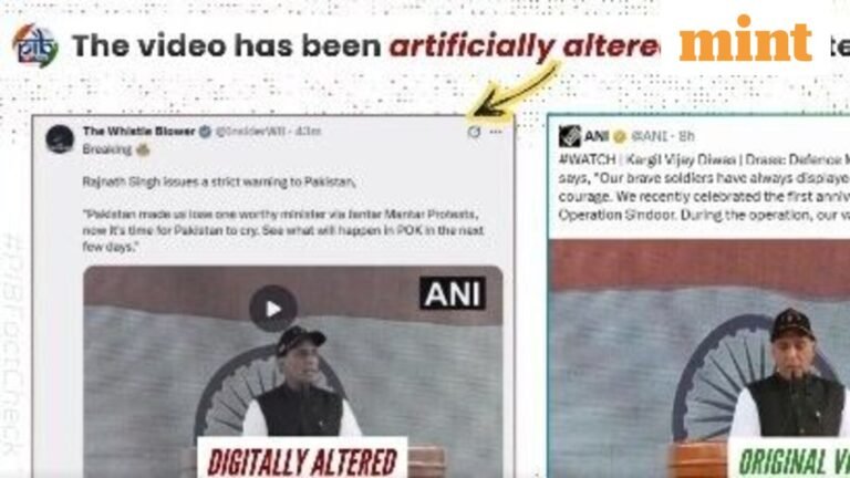 PIB verifies Rajnath Singh’s AI deepfake video, blames ‘Pakistani propaganda accounts’ for misleading AI content | Today’s news