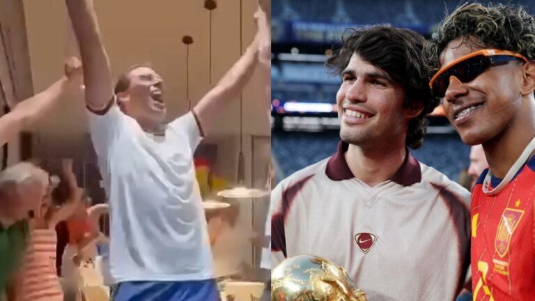 Watch: Carlos Alcaraz and Rafael Nadal explode with joy after Spain’s World Cup glory