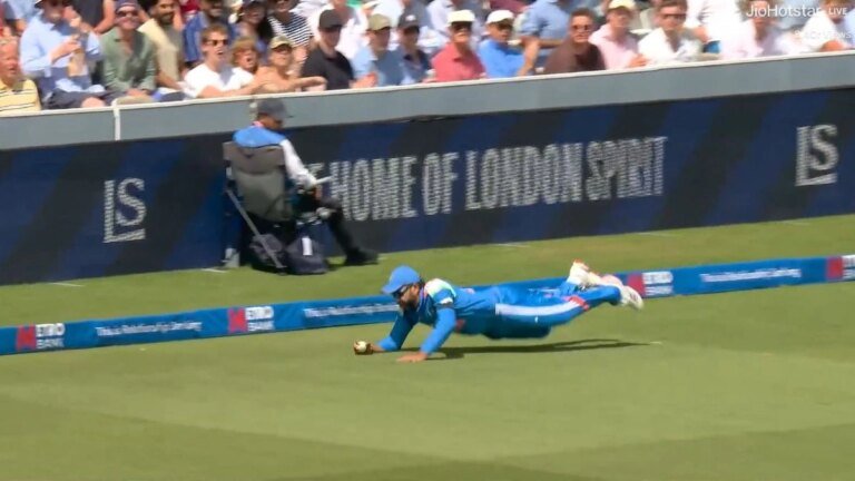 39-year-old Rohit Sharma sends Lord’s crowd into a frenzy with electric diving: Watch