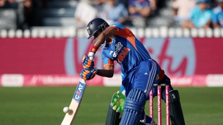 India vs. England Live Score 4th T20I: Shreyas, Dube steady India after top-order collapse