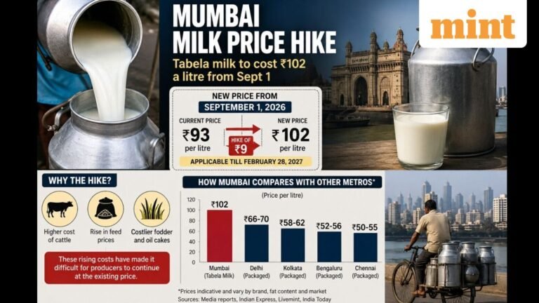 Milk price hike in Mumbai: How much have prices gone up, why and how other metros compare | Today’s news