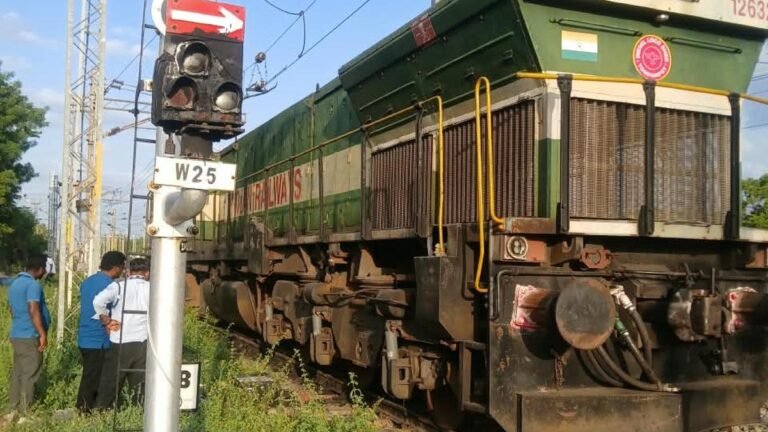 A truck engine derails near Arakkonam railway station