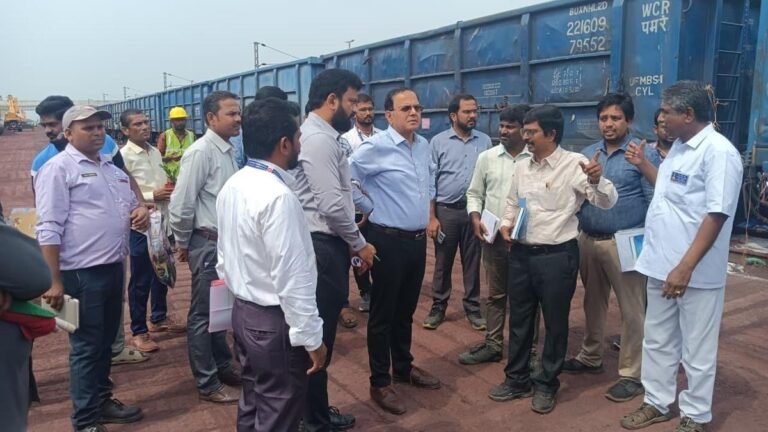 South Coast Railway PCOM assesses freight infrastructure at Krishnapatnam port