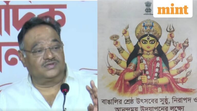 Bengal govt ad shows 11-armed Durga, draws flak from TMC, CPI(M) – What did BJP’s Shamik Bhattacharya say? | Today’s news