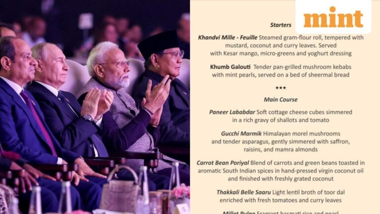 Mushroom galouti, paneer lababdar, millet pulao, beetroot raita: What will be for PM Modi’s BRICS day 1 dinner? | Today’s news