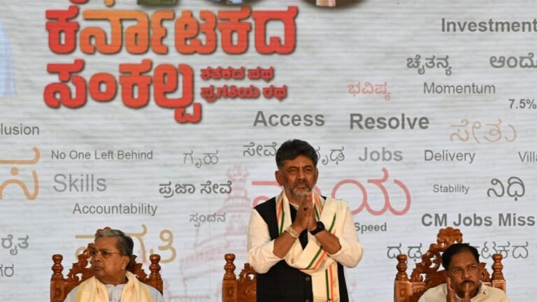 Chief Minister DK Shivakumar unveiled the ‘Karnataka model’ on the occasion of 100 days of his government