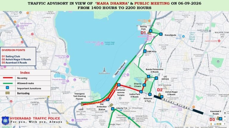 Traffic diversions announced for CM’s public meeting, pedestrian rally on Sunday (September 6)