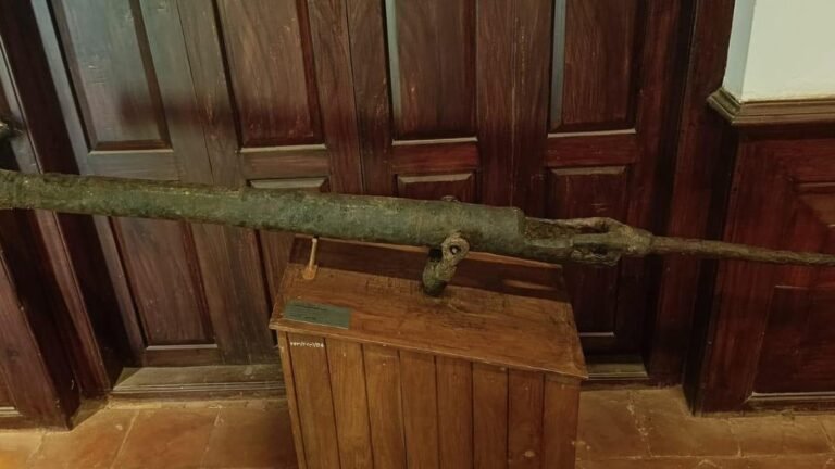 A rare swivel cannon and cannon found off the coast of Kannur