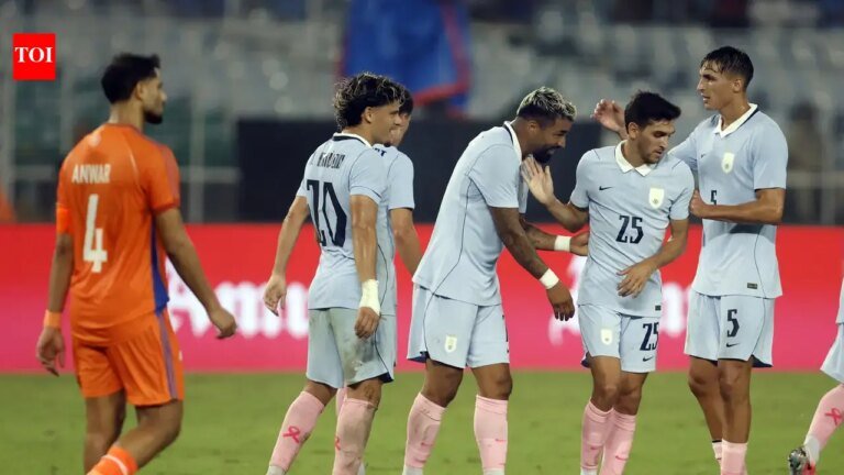 Anirudh Thapa scored a short bright spot as Uruguay ran riot against India