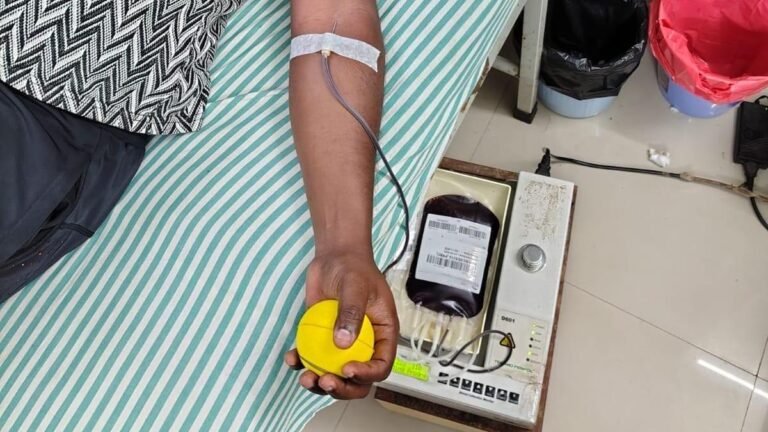 A man travels 300 km to donate blood to a child with a rare blood type