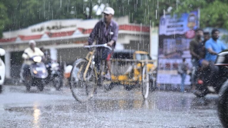 Sudden showers in Vellore, a nearby district