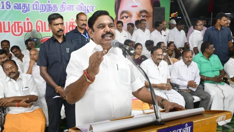 Palaniswami questions Vijay’s silence on the arrest of a TVK official in the seizure of narcotics