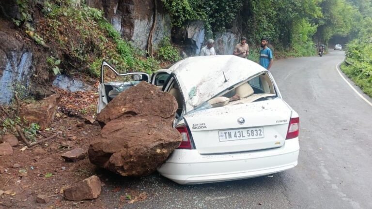 Retired Air Force officer dies when boulder falls on moving car on Ooty Road