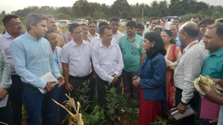 The central team visits drought-affected farms in Hassan