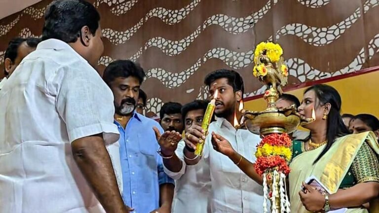 TVK MLA causes tremors, upset in Congress MP who lit lamp in front of him at community baby shower ceremony in Tiruchi