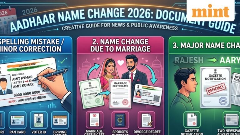 Aadhaar Name Correction New Rules 2026: Which Document Do You Need for Spelling Error, Marriage or Major Name Change? | Today’s news