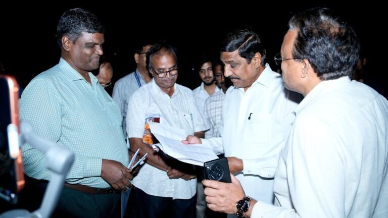 Minister inspects Bheemunipatnam-Narsipatnam road widening work