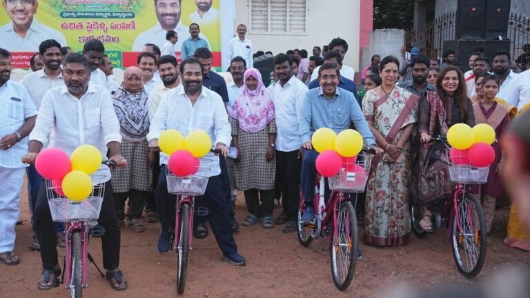 Narayana distributes 1,320 free bicycles to students of Nellore