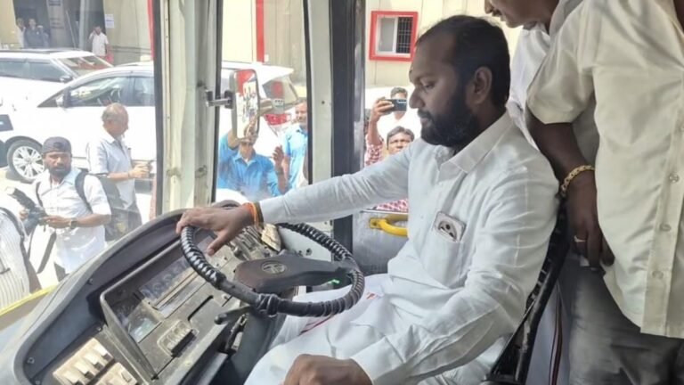 Probe to TVK MLA running government bus without valid license during scheme launch
