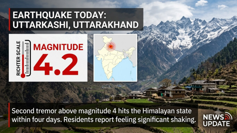 Earthquake today: 4.2-magnitude quake hits Uttarkashi, second tremor of magnitude 4 in Uttarakhand in four days | Today’s news