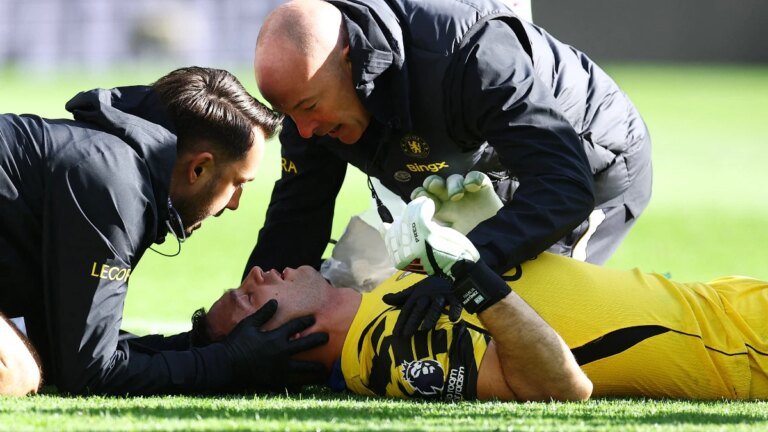 Emi Martinez’s horror head injury ruined Chelsea’s 2-0 win against Everton