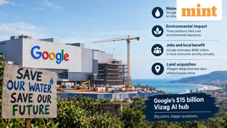 Google defends $15 billion Vizag AI hub as water concerns, land disputes and protests put project under scrutiny | Today’s news