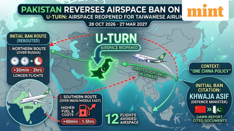 Pakistan lifts Taiwan airspace ban: How the ban would change global airspace and affect air traffic | Today’s news