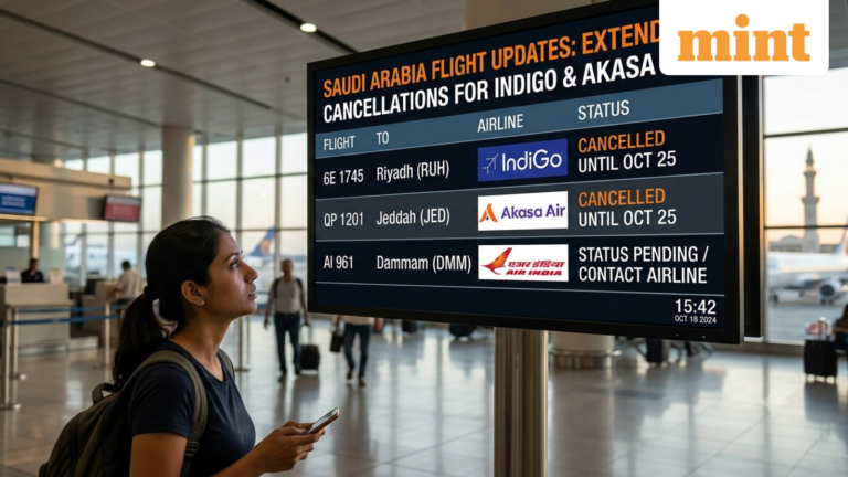 IndiGo and Akasa Air extend Saudi flight suspension: Check new data; followed by Air India? | Today’s news